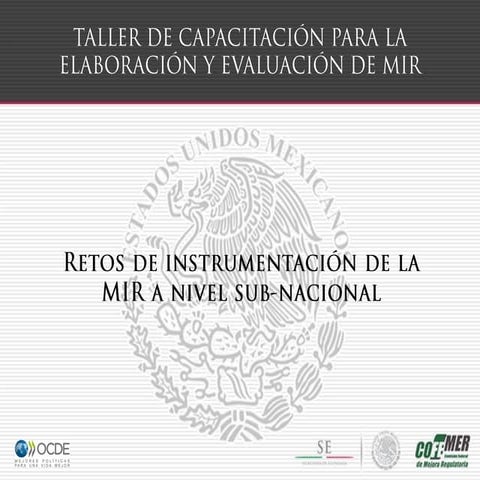 Retos de instrumentación de la MIR a nivel subnacional, David Samadi Castilla