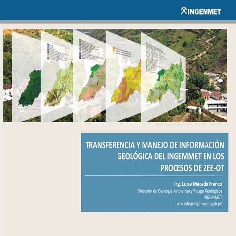 Información de la Dirección de Geología Ambiental y Riesgo para la Zonificaci...