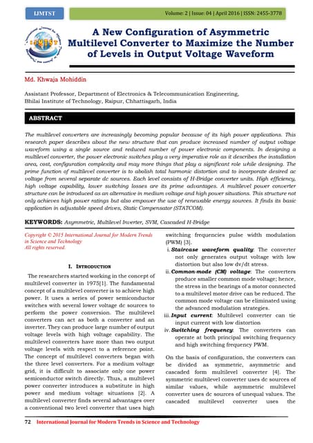 THD Analysis of Cascaded Multi level Inverters using different PWM ...