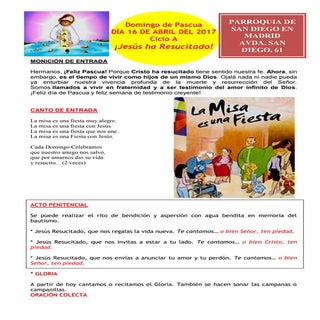 GUIÓN DE LA MISA DEL DOMINGO DE RES...