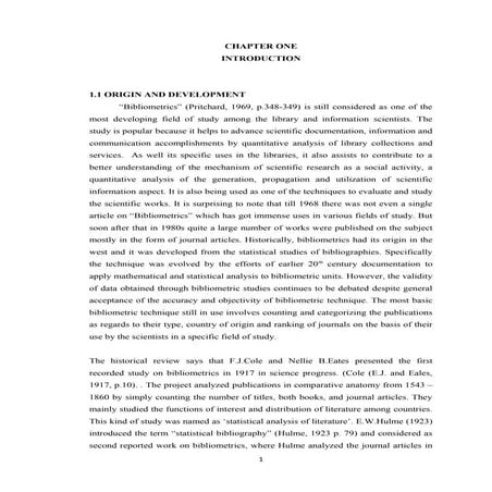 A BIBLIOMETRIC STUDY OF Ph.D. THESES IN TAMIL LANGUAGE & LITERATURE