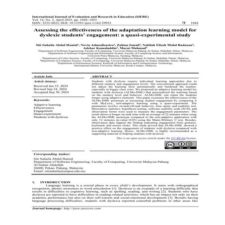 Assessing the effectiveness of the adaptation learning model for ...