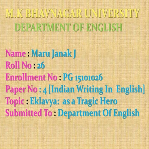 Eklavya as a Tragic Hero