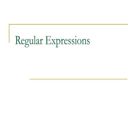Regex Experession with Regex functions o | PPT