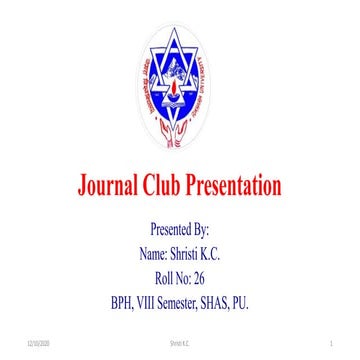 26 shristi k.c. journal club presentation