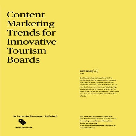 Report 26: Content Marketing Trends for Innovative Tourism Boards Excerpt