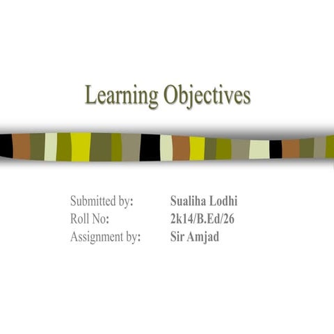 Learning Objectives