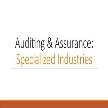 Specialized Industries additional notes 4th year