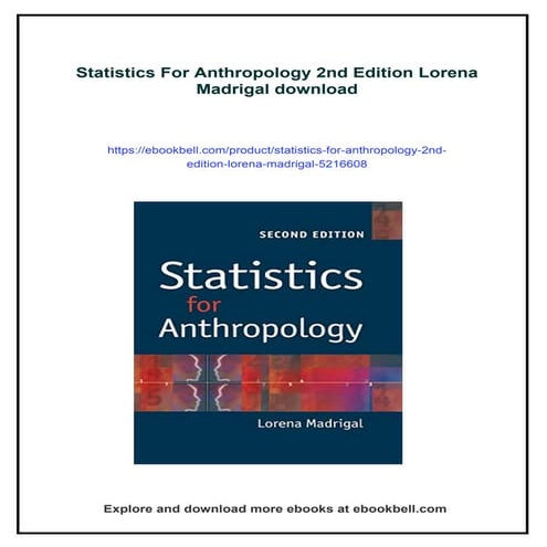 Statistics For Anthropology 2nd Edition Lorena Madrigal