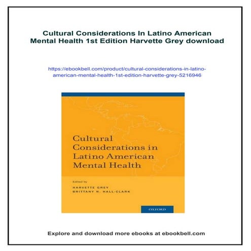 Cultural Considerations In Latino American Mental Health 1st Edition ...