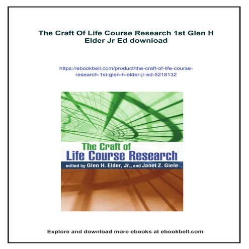 The Craft Of Life Course Research 1st Glen H Elder Jr Ed | PDF