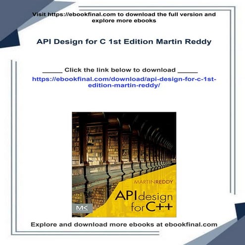 API Design for C 1st Edition Martin Reddy