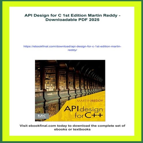 API Design for C 1st Edition Martin Reddy