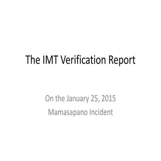 IMT Verification Report Summary