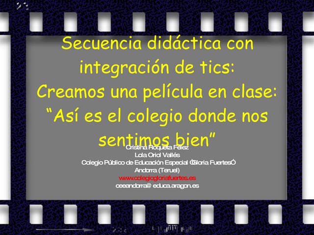 CREAMOS UNA PELICULA EN CLASE