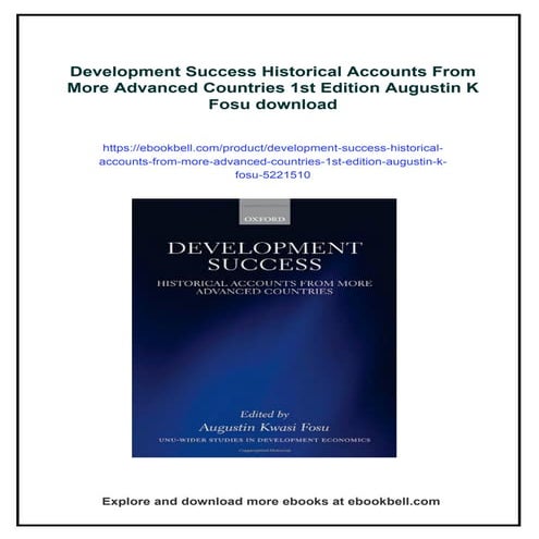 Development Success Historical Accounts From More Advanced Countries ...