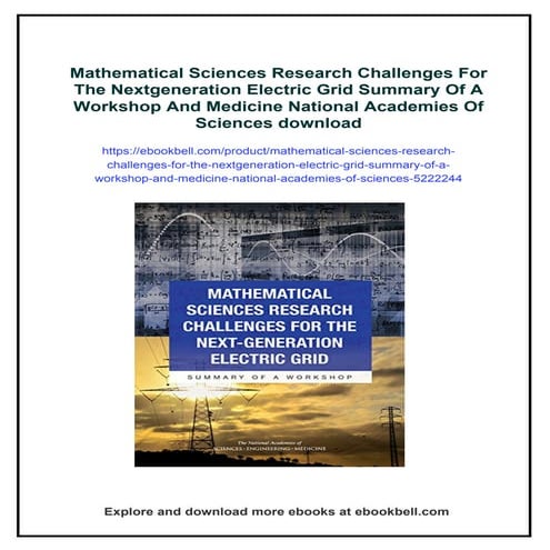 Mathematical Sciences Research Challenges For The Nextgeneration ...