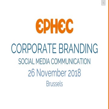 Corporate social media communication - EPHEC - 26/11/2018