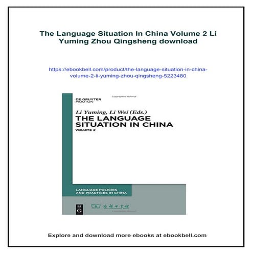 The Language Situation In China Volume 2 Li Yuming Zhou Qingsheng | PDF