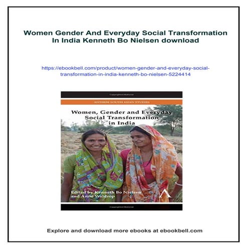 Women Gender And Everyday Social Transformation In India Kenneth Bo ...