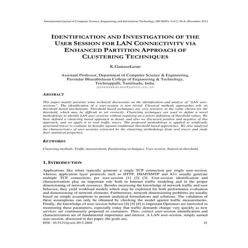 IDENTIFICATION AND INVESTIGATION OF THE USER SESSION FOR LAN CONNECTIVITY VIA...