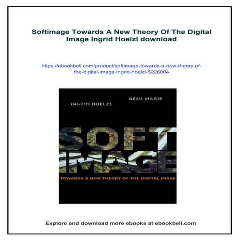Softimage Towards A New Theory Of The Digital Image Ingrid Hoelzl