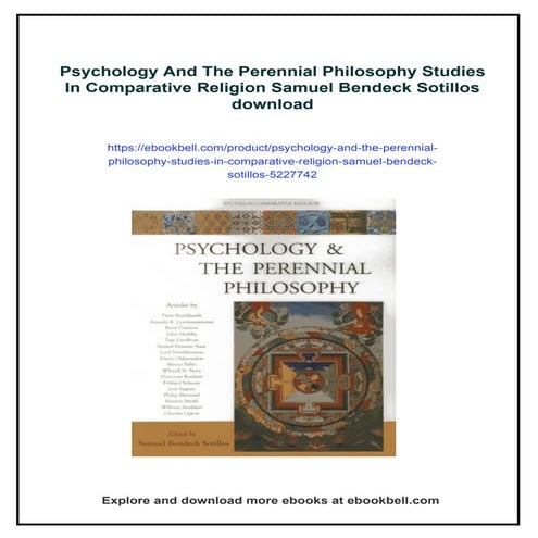 Psychology And The Perennial Philosophy Studies In Comparative Religion ...
