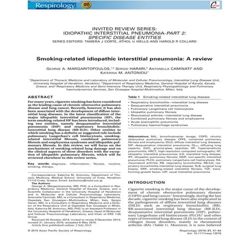 Smoking related idiopathic interstitial pneumonia a review 2016