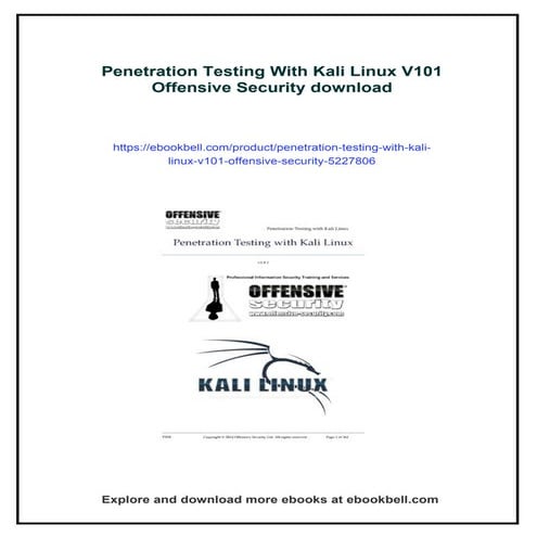 Penetration Testing With Kali Linux V101 Offensive Security