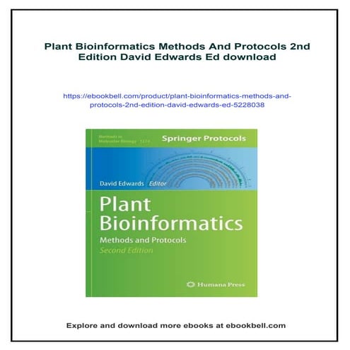 Plant Bioinformatics Methods And Protocols 2nd Edition David Edwards Ed