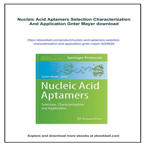 Nucleic Acid Aptamers Selection Characterization And Application Gnter ...