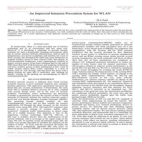 An Improved Intrusion Prevention Sytem for WLAN