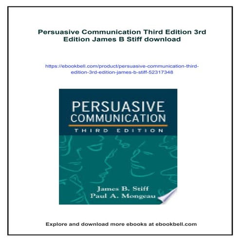 Persuasive Communication Third Edition 3rd Edition James B Stiff