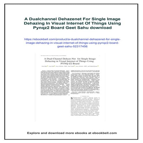 A Dualchannel Dehazenet For Single Image Dehazing In Visual Internet Of Thing...