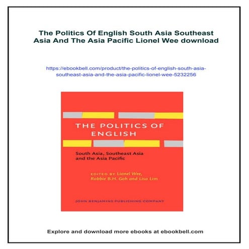 The Politics Of English South Asia Southeast Asia And The Asia Pacific ...