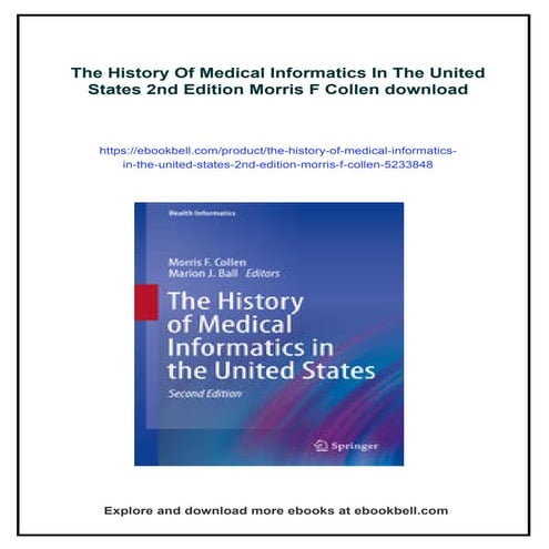 The History Of Medical Informatics In The United States 2nd Edition Morris F ...