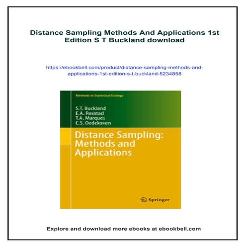Distance Sampling Methods And Applications 1st Edition S T Buckland | PDF