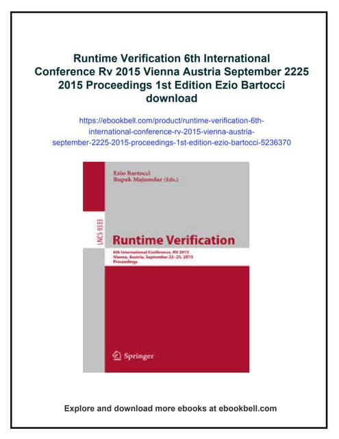 Runtime Verification 6th International Conference Rv 2015 Vienna Austria Sept...