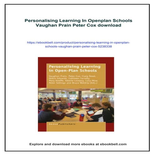 Personalising Learning In Openplan Schools Vaughan Prain Peter Cox | PDF