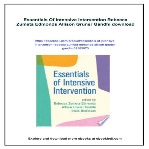 Essentials Of Intensive Intervention Rebecca Zumeta Edmonds Allison Gruner Ga...