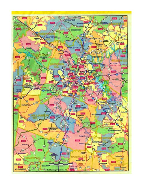 Nashville Zip Code Map  PDF