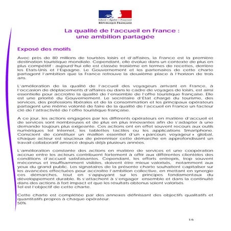 La qualité de l’accueil en France : une ambition partagée   