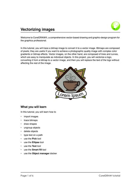 Corel draw 12 notes | PDF | Drawing and Sketching | Arts and Crafts