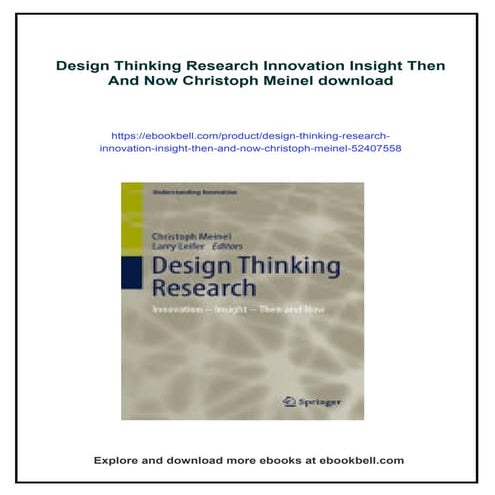 Design Thinking Research Innovation Insight Then And Now Christoph Meinel