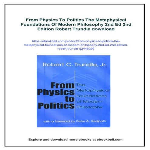 From Physics To Politics The Metaphysical Foundations Of Modern ...