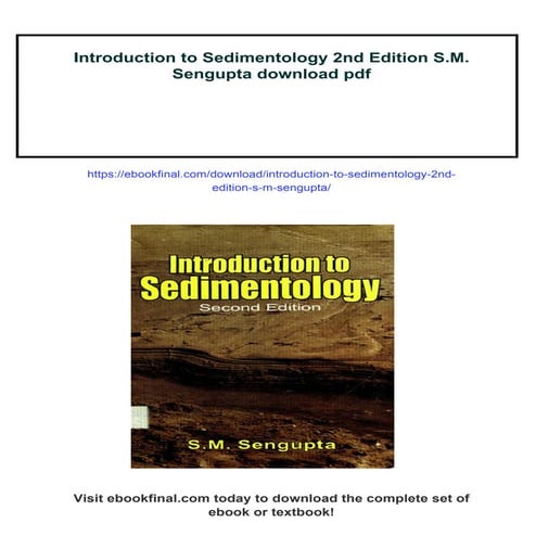 Introduction to Sedimentology 2nd Edition S.M. Sengupta | PDF