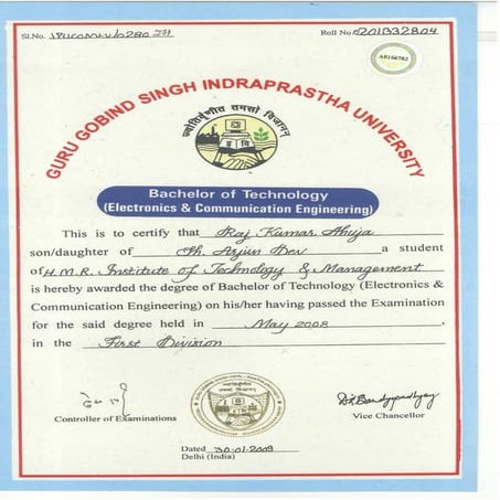 B.Tech certificate | PDF