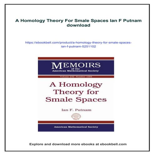 A Homology Theory For Smale Spaces Ian F Putnam