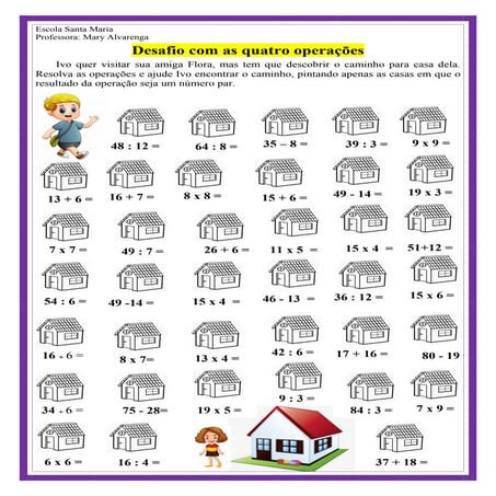 Jogando, brincando e aprendendo as quatro operações