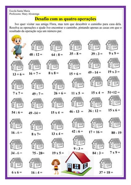 Jogando, brincando e aprendendo as quatro operações